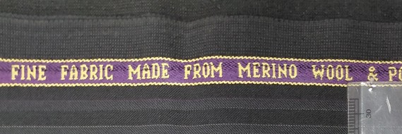 Grey self-stripe suiting fabric